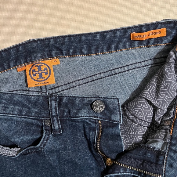 Tory Burch Marlien Leggings Blue Jeans - Picture 8 of 13